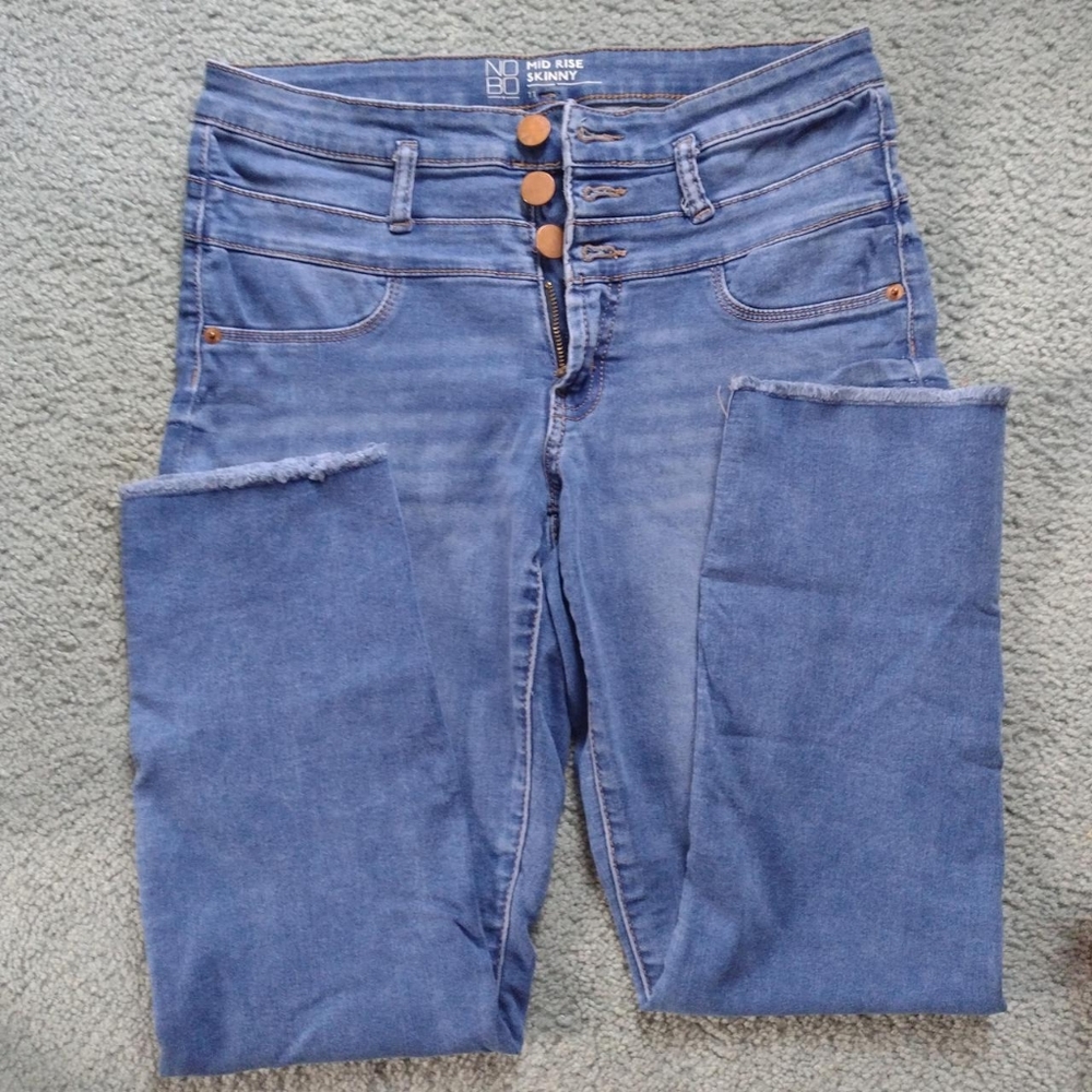 NOBO Blue Mid Rise Skinny Jeans Size 11